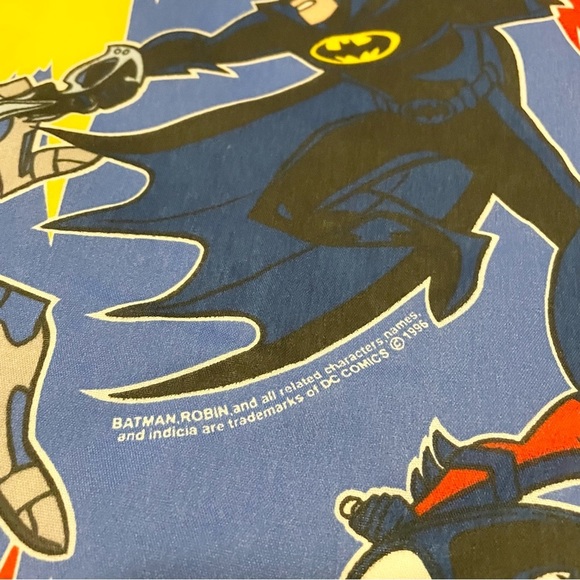 1996 DC Comics Batman and Robin Mr Freeze Twin Flat Sheet Bibb Company - Picture 4 of 16
